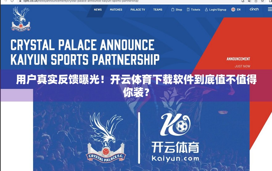 用户真实反馈曝光！开云体育下载软件到底值不值得你装？
